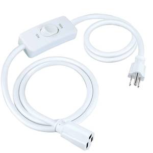 lot 2640 image: Fiabtool 6.56Ft White 3 Prong Grounded Extension Cord 18AWG With OnOff Switch