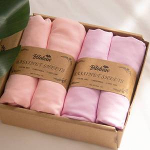 lot 2648 image: Biloban Bassinet Sheets 4 Pack 33 x 20 Fitted Rectangle Bassinet Mattress