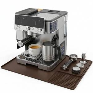 lot 2666 image: Volminex Silicone Coffee Mat 15.7 x 22.8 in with Detachable Tamping Pad, Brown