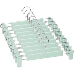 lot 2676 image: Lamitocs Pants Skirt Hangers with Clips 10 Pack Light Green