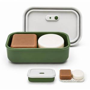 lot 2692 image: AIDIMMING Large Silicone Shampoo Bar Travel Case Green
