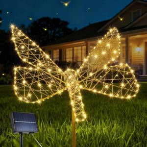 lot 2693 image: Lomotech Solar Garden Lights 18 240 LED Butterfly Warm White