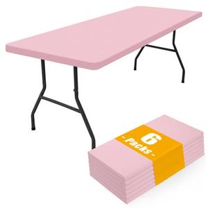 lot 2706 image: Smiry Fitted Elastic Polyester Tablecloth 6 Pack for 6 Foot Tables