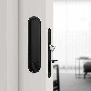 lot 2715 image: youthua Pocket Door Lock Set Privacy Handle 1.77-2 in Door Black Circular