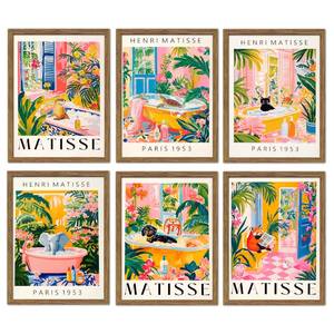 lot 2729 image: FSYSART Matisse Canvas Wall Art Set of 6 Animal Prints 8x10in Unframed