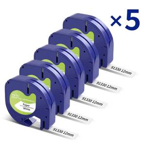 lot 2746 image: COLNYMPH Label Tape for Dymo LetraTag 91330 12 Inch Black on White 5 Pack