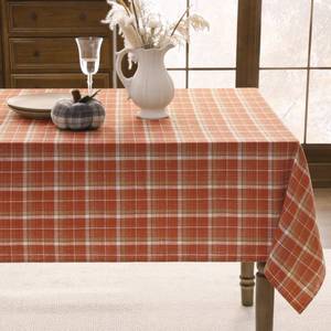lot 2751 image: Romanstile Fall Checkered Tablecloth Rectangle 54 x 80 Inch Orange