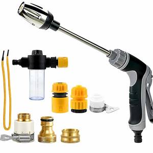 lot 2777 image: SPOWIUS High Pressure Hose Nozzle with Soap Dispenser, 3 Spray Modes