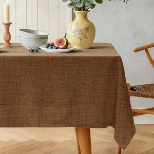 lot 2780 image: Karseteli Natural Linen Rectangle Tablecloth 60 x 102 Inch Brown