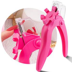 lot 2784 image: BELLEBOOST Hot Pink Adjustable Acrylic Nail Clippers with Sizer Nail Tip Cutter