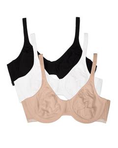 lot 2789 image: Fruit of the Loom Womens Cotton Stretch Unlined Underwire Bra Multi-Pack