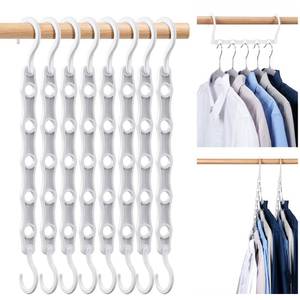 lot 2790 image: HOUSE DAY White Magic Space Saving Hangers, 5-Slot Cascading Closet Organizer