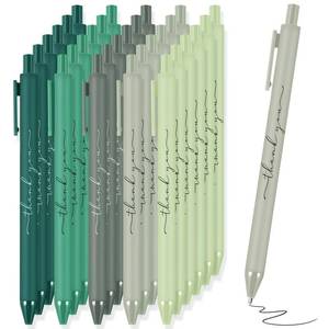lot 2793 image: Dispowreath Thank You Ballpoint Pens 30 Pcs 0.04 in Tip Green