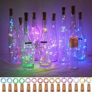 lot 2814 image: Cynzia Wine Bottle Cork String Lights 15 Pack 20 LED Battery Operated