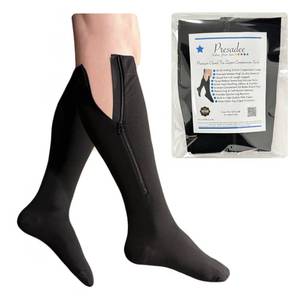 lot 2834 image: Presadee Closed Toe Compression Socks 30-40 mmHg Extra Firm Zipper Black Size 5
