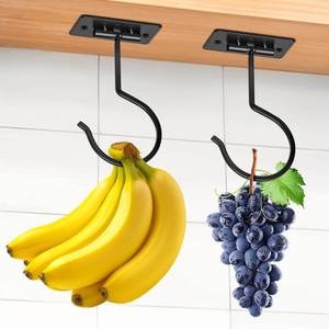 lot 2840 image: Fitnice Banana Hook Under Cabinet Self Adhesive Foldable 2 Pack