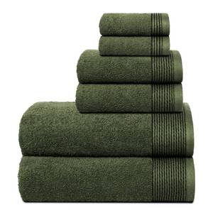 lot 2842 image: Belizzi Home 100% Cotton 6 Piece Towel Set Bath Hand Washcloth Olive