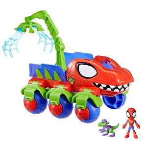 lot 5356 image: Spidey and His Amazing Friends Dino-Webs Crawler Playset with Spider-Man Figure