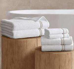 lot 5359 image: Madison Park Roan Cotton Bath Towel Set 6 Piece Beige