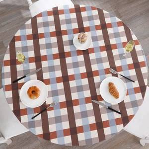 lot 6486 image: Walrus Round Vinyl Fitted Tablecloth Flannel Backed for 37-44 Inch Tables