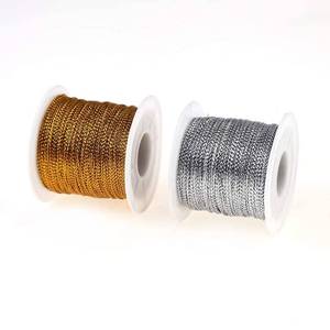 lot 6495 image: CCINEE Metallic Jewelry Thread Gold Silver 1mm Craft String 2 Spools 656 Feet