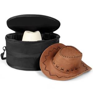 lot 7784 image: WOMACO Collapsible Hat Box Travel Case, Cowboy Hat Storage, Black Large