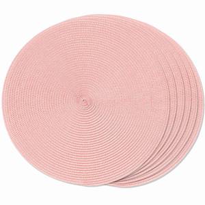 lot 7794 image: FunWheat Round Braided Placemats Set of 6 Pink 15 Inch