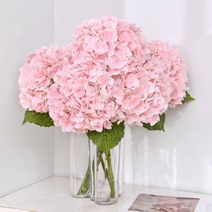 lot 7808 image: Martine Mall Artificial Hydrangea Flowers 21 Inch Light Pink 3 Pcs