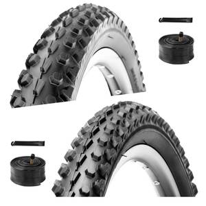 lot 7809 image: WHEELO Mountain Bike Tires 26x2.10 Folding 2 Pack with Tubes