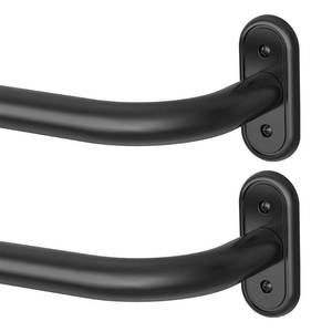 lot 7813 image: Wolistsa Adjustable Curtain Rod 36-88 Inch Black 2 Pack