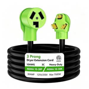 lot 7815 image: Conable 3 Prong Dryer Extension Cord 30 FT NEMA 10-30P to NEMA 10-30R 10AWG
