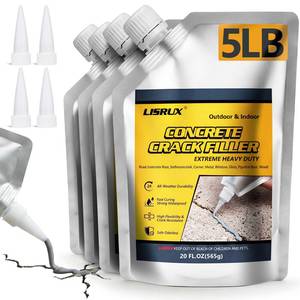 lot 7841 image: LISRUX Concrete Crack Filler 5 LB 80 oz Grey Self-Leveling