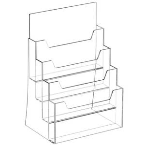 lot 7843 image: SUNQEBO Acrylic Brochure Holder 8.5 x 11 Inch 4 Tier Countertop