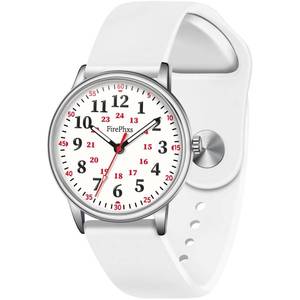 lot 8092 image: Afcrho Nurse Watch for Women 38mm Waterproof Silver Whit