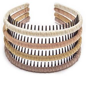 lot 8117 image: Resin Teeth Comb Hair Hoop Headband 4 Pc Multicolor