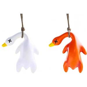 lot 8142 image: HunkFancii Color Changing Duck Keychain Charm UV Reactive White to Orange