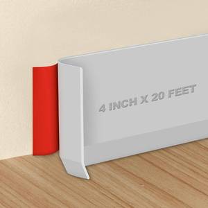lot 8148 image: Storystore Self-Adhesive Vinyl Wall Base Moulding Trim Gray 4 In x 20 Ft