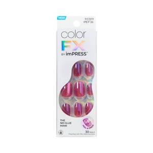 lot 8154 image: imPRESS colorFX Press On Nails 30 Count Pink Short Oval Pearlescent Around You