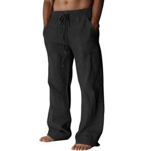 lot 8184 image: Mens Casual Cotton Linen Pants Black Size S