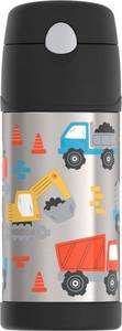 lot 8193 image: Thermos Funtainer Water Bottle with Straw 12 oz Construction Site