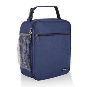 lot 8210 image: Lovoeo Insulated Lunch Box Lunch Bag Navy Blue 10.63 x 9.06 x 3.54 in