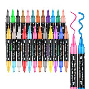 lot 8213 image: Kevin&Sasa Crafts Acrylic Paint Marker Pens Set 24 Colors Dual Tip