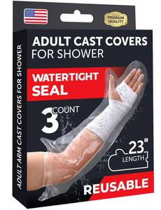 lot 8218 image: Mighty-X Waterproof Cast Cover for Shower Arm Adult 3 Pack