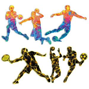 lot 8227 image: Sports Magnets for Lockers 6 Pcs 5 Inch Football Basketball Soccer