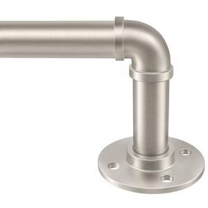 lot 9908 image: Zeerobee Curtain Rods 32-48, 1 Inch Industrial Brushed Nickel Curtain Rod