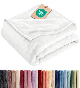 lot 9913 image: Fleece Blanket Twin Size - Ultra-Soft Warm Flannel Fleece Blanket - White