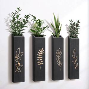 lot 9919 image: BOTOP Wooden Wall Vase Planter Set of 4