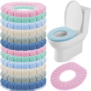 lot 9925 image: Tegeme 12 Pcs Thicker Bathroom Toilet Seat Cover Pad, 11.8 Inch, Colorful