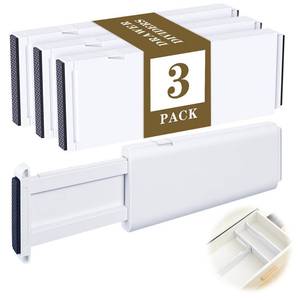lot 9930 image: YJFHHH Drawer Dividers for Clothes 4 High 10.9-18 Expandable Dresser Drawer Organizer Plastic Separators for Kitchen 3 Pack