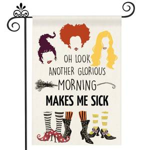 lot 10208 image: Halloween Hocus Pocus Garden Flag Double Sided Witch Sisters Flag 12.5 x 18